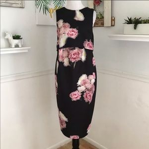 ASOS navy blue floral maternity dress